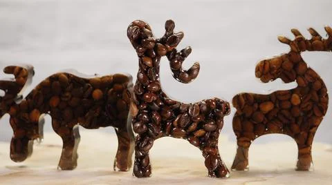 Minimal Elk Trio in Studio Composition Stock Photos
