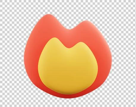 Minimal ember icon 3d model rendering Stock Illustration