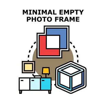 Minimal empty image frame for visual content Stock Illustration