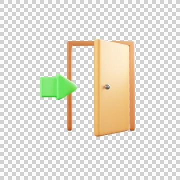 Minimal Exit Door Model Stock Illustration