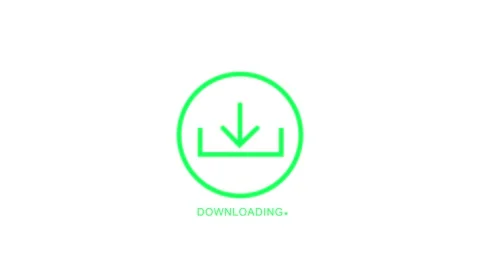 Minimal file download motion visual with green arrow icon, white background, and Stock Footage 340575048