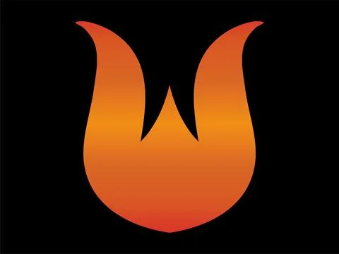 Minimal Fire Icon, Hot Flame Vector Illustration for Emergency Sign Use Stock Illustration