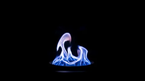 Minimal Fire Pit with Blue Flame Stock Footage 315143569