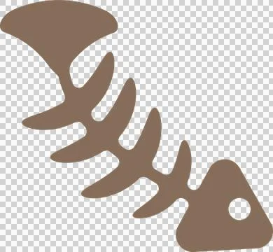 Minimal fish bones drawing , sea theme,  aquatic, PNG Illustrazione stock