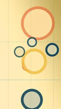 Minimal flat abstract circles in warm beige, orange, and teal create a calm.. Illustrazione stock