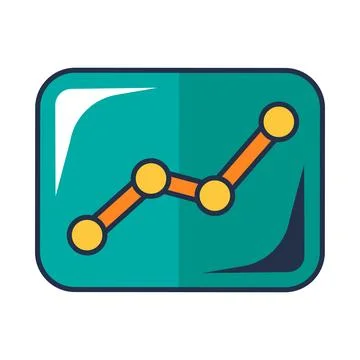 Minimal flat analytics chart icon with simple geometric design Stock Illustration