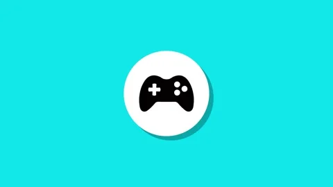 Minimal flat animation of video game controller icon on blue background wit.. Stock Footage 327762639