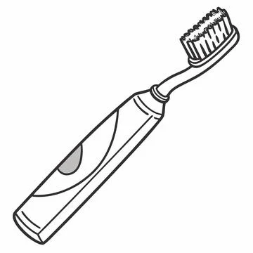 Minimal Flat Blue Toothbrush Icon Stock Illustration