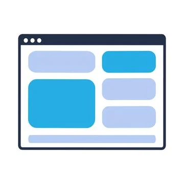Minimal flat browser window icon with simple geometric design 스톡 일러스트