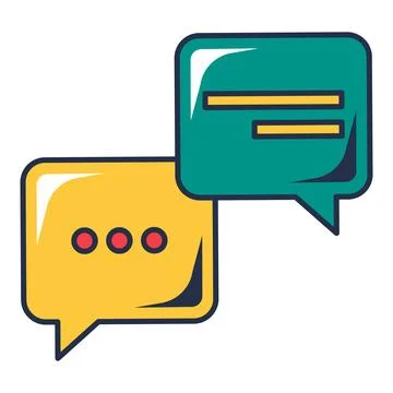 Minimal flat chat bubbles icon with simple geometric design Stock Illustration
