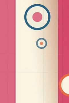 A minimal flat design of overlapping geometric circles in pink and blue on .. Stock Illustration
