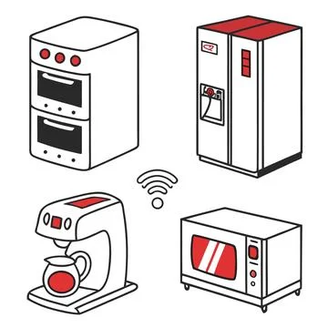 Minimal Flat Icons: Smart Kitchen Gadgets Stock Illustration