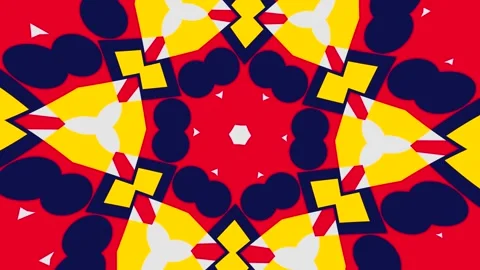 Minimal flat mandala pattern background — abstract kaleidoscope geometry Stock Footage 333058262