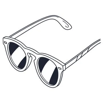 Minimal Flat Sunglasses Vector Icon Stock Illustration