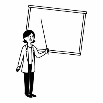 Minimal Flat Teacher Character Vector Stock Illustration