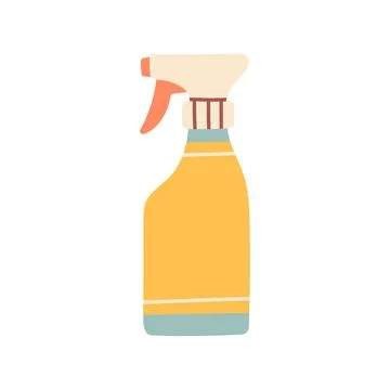 Minimal flat vector spray bottle icon in soft pastel colors. Perfect for Stock Illustration