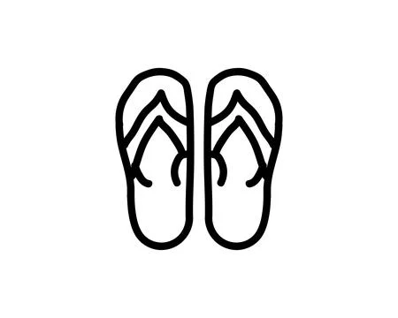 Minimal flip flops icon Stock Illustration