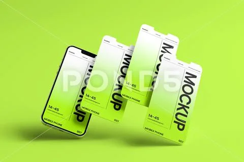 Minimal Floating Mobile Mockup PSD Template