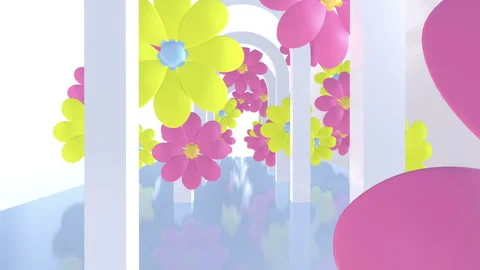 Minimal Flower Tunnel Background Stock Footage 267213397
