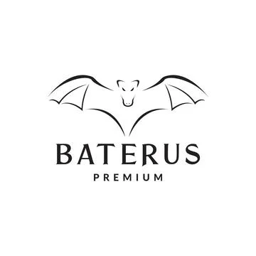 Minimal fly bats logo design vector graphic symbol icon sign illustration c.. Stock Illustration