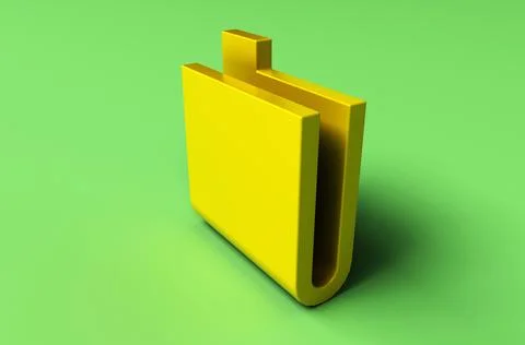 Minimal folder icon 3d illustration on Pastel Green background. Stock Illustration