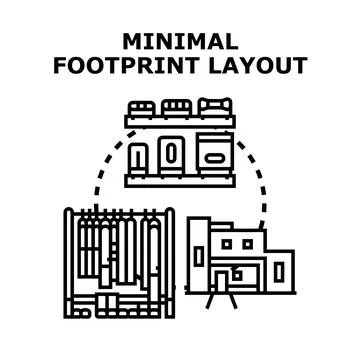 Minimal footprint layout concept for efficient organization Stock Illustration