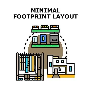 Minimal footprint layout concept for efficient organization Stock Illustration
