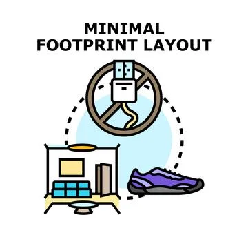 Minimal footprint layout concept reducing environmental impact Stock Illustration