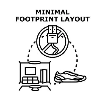 Minimal footprint layout concept reducing environmental impact Stock Illustration