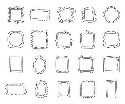 Minimal frame doodle set Stock Illustration