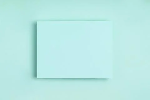 Minimal frame geometric composition mock up. Blank sheet of paper postcard cl Stock Photos