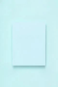 Minimal frame geometric composition mock up. Blank sheet of pastel postcard o Stock Photos
