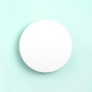 Minimal frame geometric composition mock up. Circle on pastel mint background Stock Photos