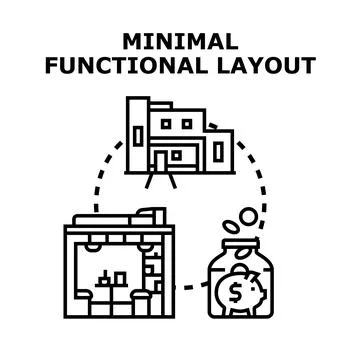 Minimal functional layout concept creating home interior design Ilustración de archivo