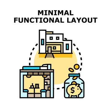 Minimal functional layout concept creating home interior design Ilustración de archivo