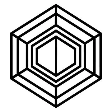 Minimal Futuristic Tech Logo Mark with Abstract Hexagon Pattern Illustrazione stock