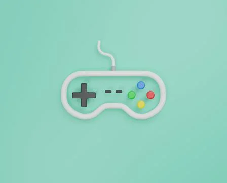 Minimal game controller joystick 3D render illustration Stock Illustration