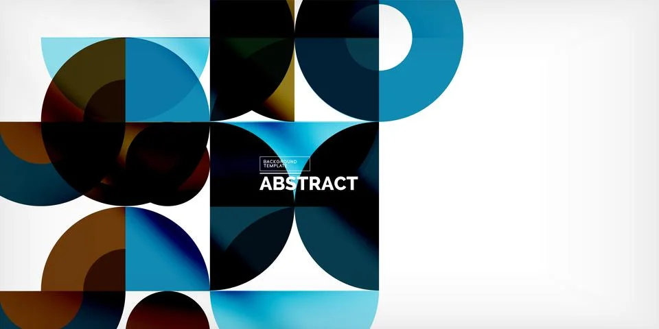Minimal geometric abstract background. Circle square and triangle design. Trendy Illustrazione stock