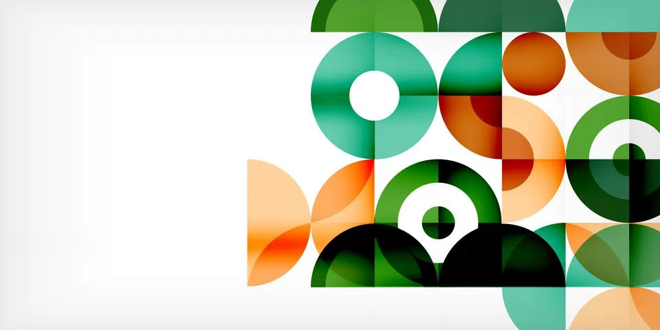 Minimal geometric abstract background. Circle square and triangle design. Trendy Illustrazione stock