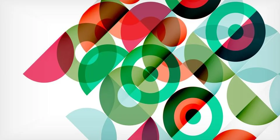 Minimal geometric abstract background. Circle square and triangle design. Trendy Illustrazione stock