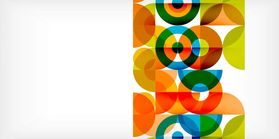 Minimal geometric abstract background. Circle square and triangle design. Trendy Stock Illustration