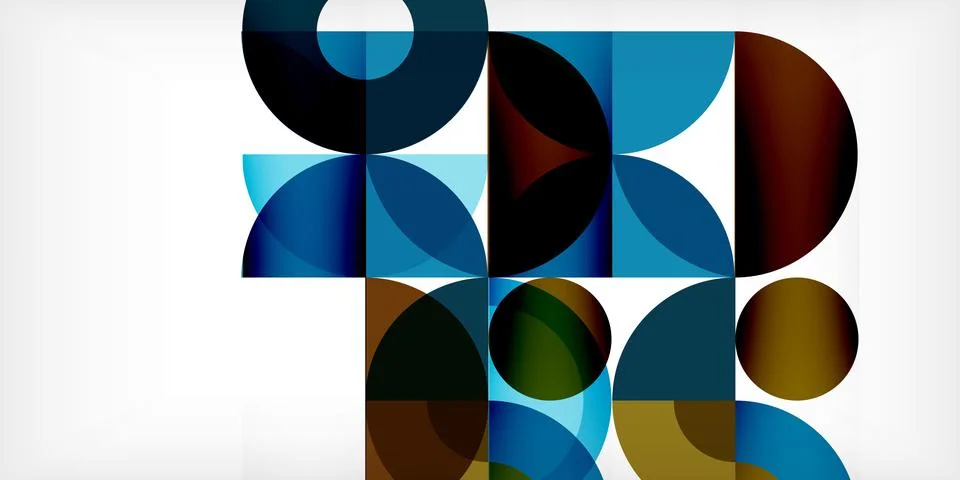 Minimal geometric abstract background. Circle square and triangle design. Trendy イラスト素材