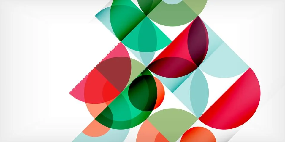 Minimal geometric abstract background. Circle square and triangle design. Trendy Illustrazione stock