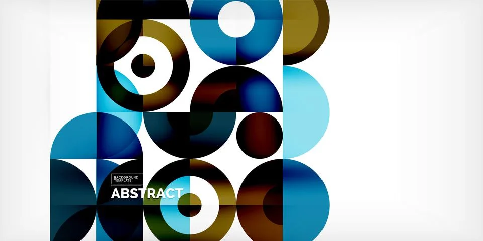 Minimal geometric abstract background. Circle square and triangle design. Trendy Stock Illustration