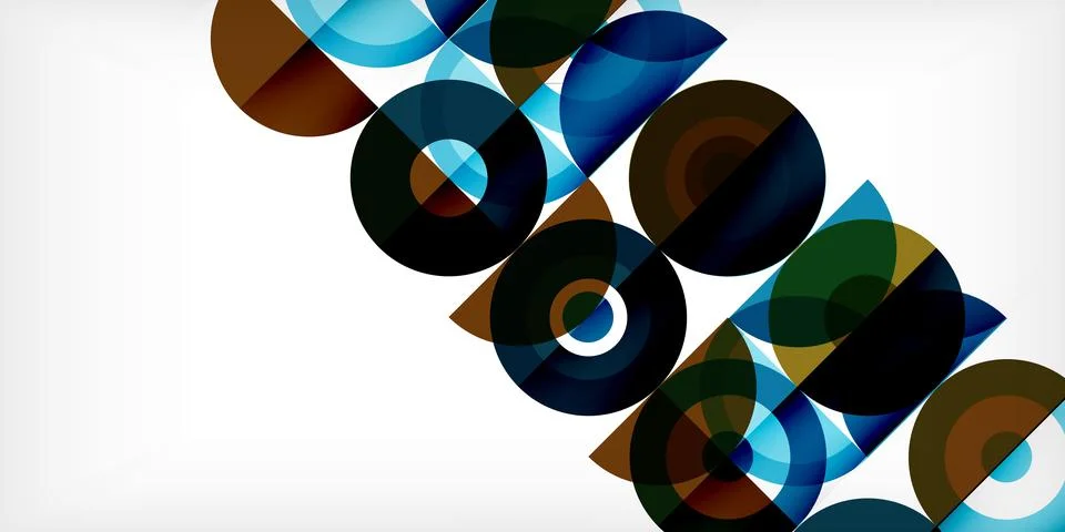 Minimal geometric abstract background. Circle square and triangle design. Trendy Stock Illustration