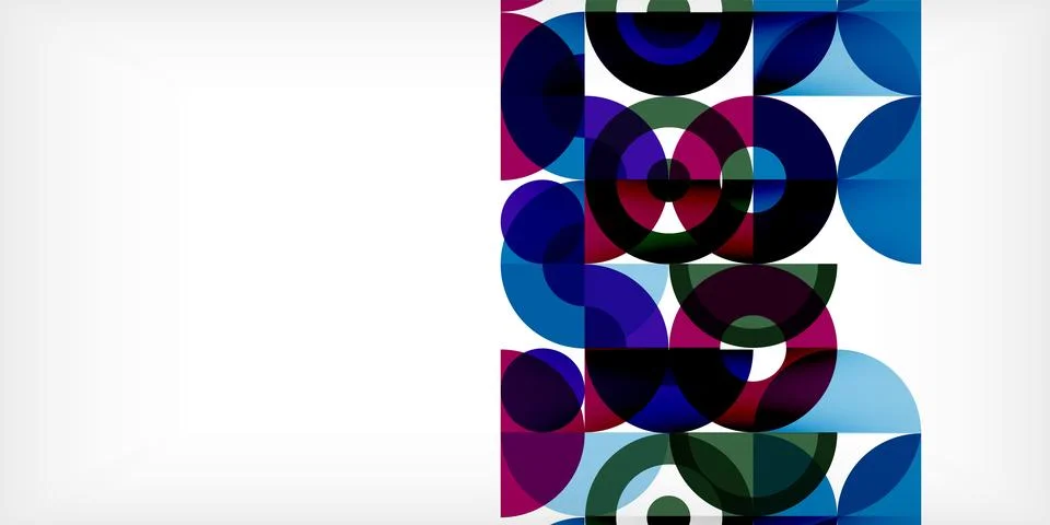 Minimal geometric abstract background. Circle square and triangle design. Trendy Stock Illustration