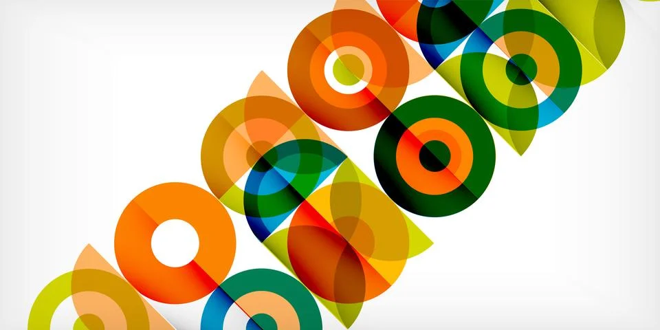 Minimal geometric abstract background. Circle square and triangle design. Trendy Illustrazione stock