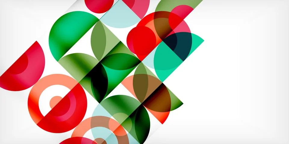 Minimal geometric abstract background. Circle square and triangle design. Trendy 스톡 일러스트