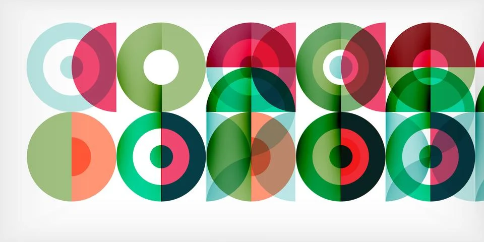 Minimal geometric abstract background. Circle square and triangle design. Trendy Stock Illustration