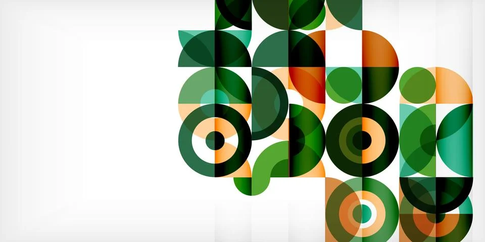 Minimal geometric abstract background. Circle square and triangle design. Trendy Stock Illustration
